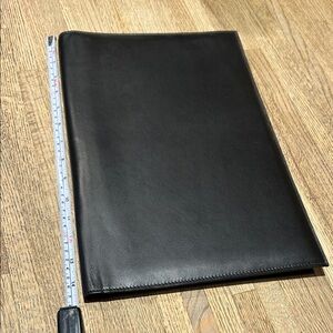 Tiffany & Co. black leather legal size portfolio